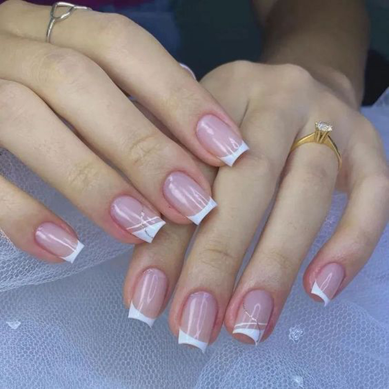 Gel White Tips Full Set