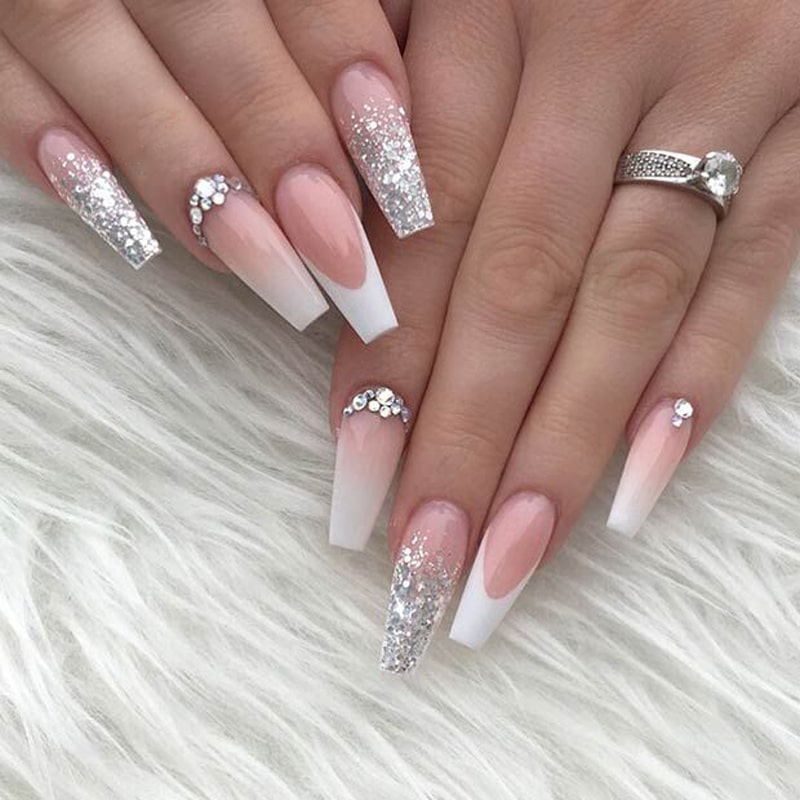 Pink & White Ombre Full Set